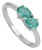 Hallmarked 925 Sterling Silver Pear Cut Natural Emerald Toi Et Moi Ring Size 7 For Sale
