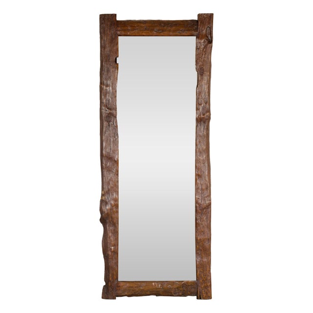 Traditional Antique Country Style Driftwood Made into Full Length Mirror, Rustic Character For Sale - Image 3 of 11