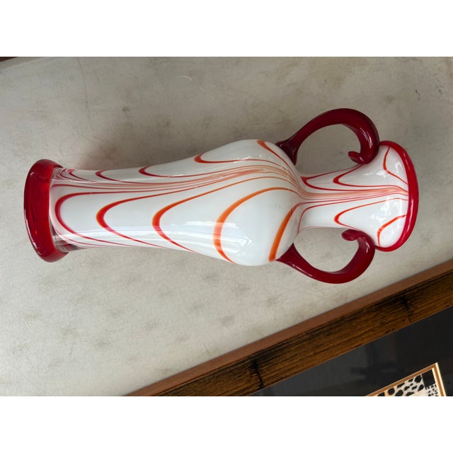 Mid 20th Century Vintage Murano Style Blown Glass Vase For Sale - Image 5 of 8