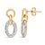 Contemporary Gold Vermeil 1/10 Cttw Diamond Oval Link Earrings, Pair For Sale - Image 3 of 4