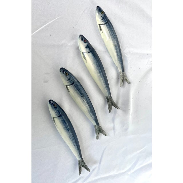 Vintage Jay Willfred for Andrea by Sadek Ceramic Sardine Knife Rests - Set of 4 For Sale In Dallas - Image 6 of 12