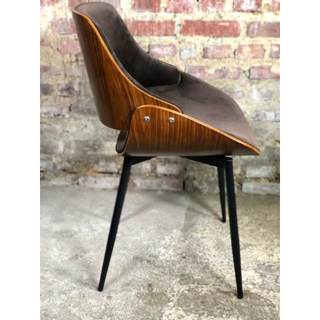 Metal Scandinavian Chairs in Wood and Velvet, 2000s, Set of 6 For Sale - Image 7 of 12