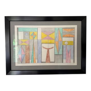 Attr. Mario Carreno Cuban (1913 - 1999) Pencil and Crayon on Paper - 12" X 18", Framed For Sale