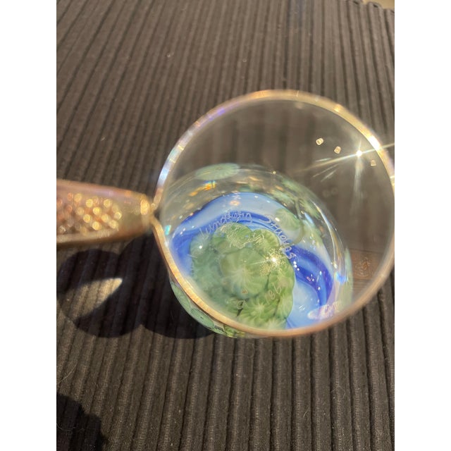 Vintage aquarium art glass egg sculpture by Lundberg studios - California Signed - see photos