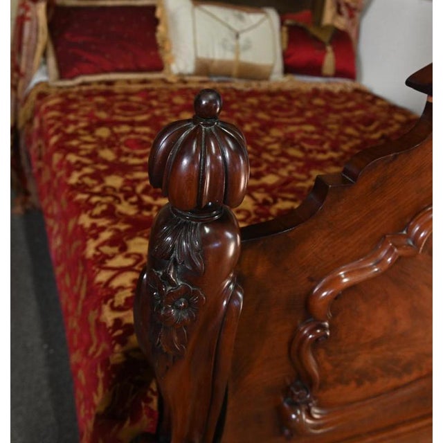 Victorian Mahogany Half Tester Bed with Canopy, 1840s For Sale - Image 9 of 17