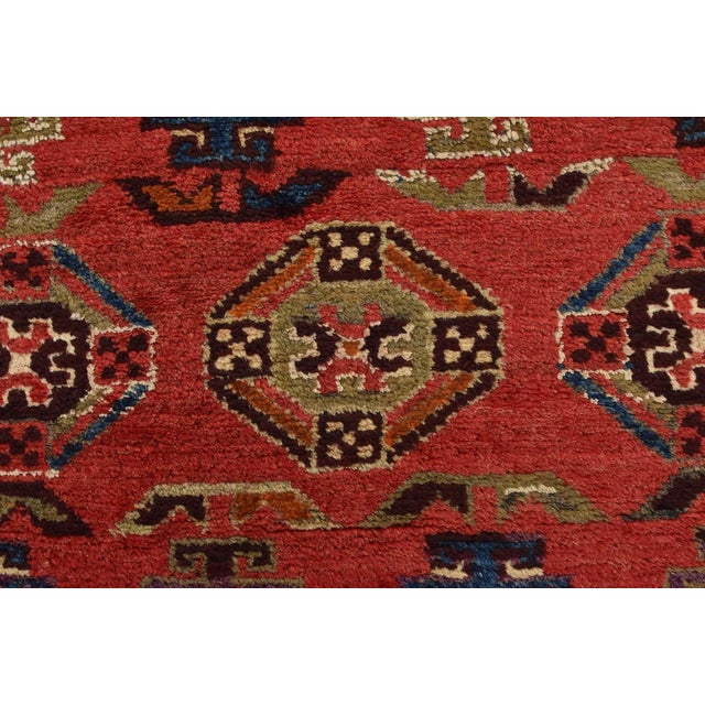 Meshkin Runner 3'6'' X 10'4'' Red Wool Semi-Antique Tribal Hand-Knotted Rug For Sale - Image 10 of 14