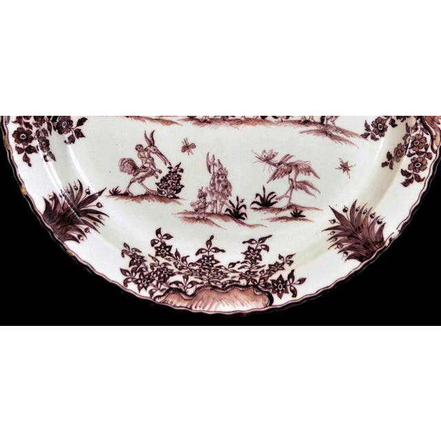 French French Faience Massive Shallow Basin in the Style of Moustiers, Edme Samson Et Cie, Paris For Sale - Image 3 of 6