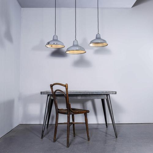 Industrial Grey Enamelled Pendant Lamp from Benjamin, 1950s For Sale - Image 9 of 11