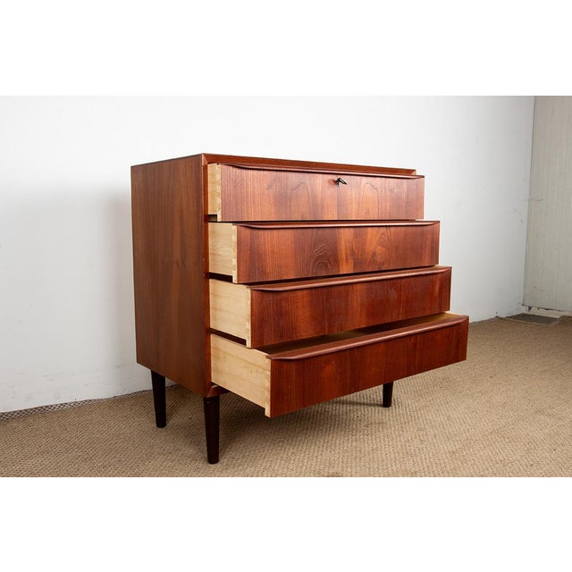 Brown Chest of 4 Drawers in Teak, Denmark, 1960s For Sale - Image 8 of 13