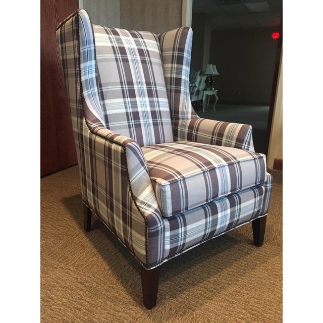 Huntington House Gray & Blue Accent Chair Chairish