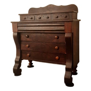 Antique American Empire Style Solid Wood Women's Dresser / Bureau For Sale