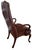 Burgundy Burgundy Naugahyde Queen Anne Open Armchair - Late 20th Century For Sale - Image 8 of 11