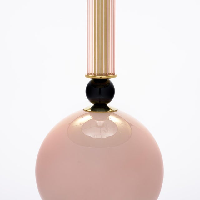 2020s Elegant Pink Venetian Glass Modernist Lamps, Murano, Italy For Sale - Image 5 of 9