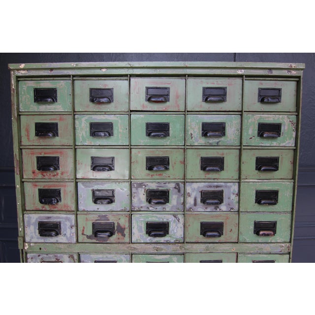 Vintage Industrial Metal Drawer Cabinet, 1920s For Sale - Image 6 of 18