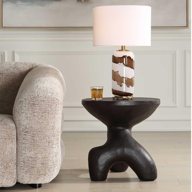 Contemporary Veta Indoor-Outdoor Accent Table For Sale - Image 3 of 8