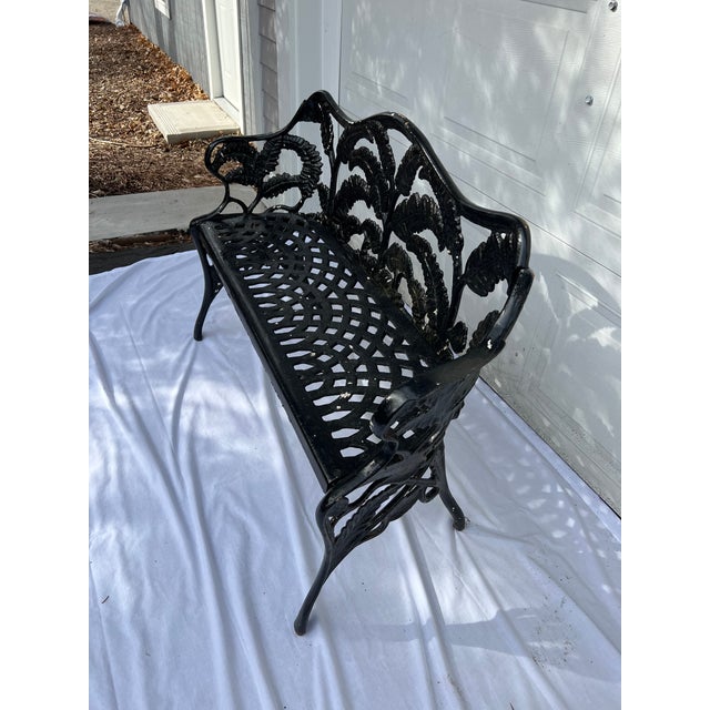 Cast Iron Bench in Fern Pattern by Stuart Iron Works For Sale In Chicago - Image 6 of 10
