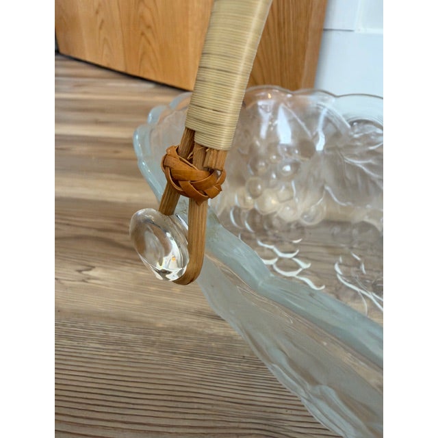 Vintage Clear Pressed Glass Fruit Basket Bowl For Sale - Image 9 of 11