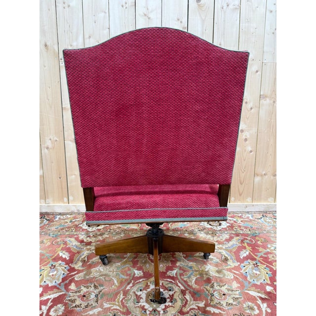 1920s Edwardian Swivel Office Chair in Wood and Cast Iron, 1920s For Sale - Image 5 of 7