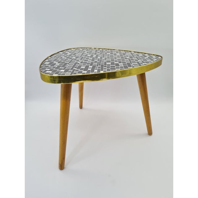 : an original side table or flower stand from the gdr period, manufactured by hal lei. The model is marked on the original...