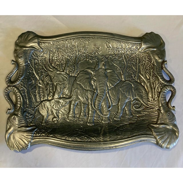 1987 Arthur Court Elephant Large Serving Tray Chairish