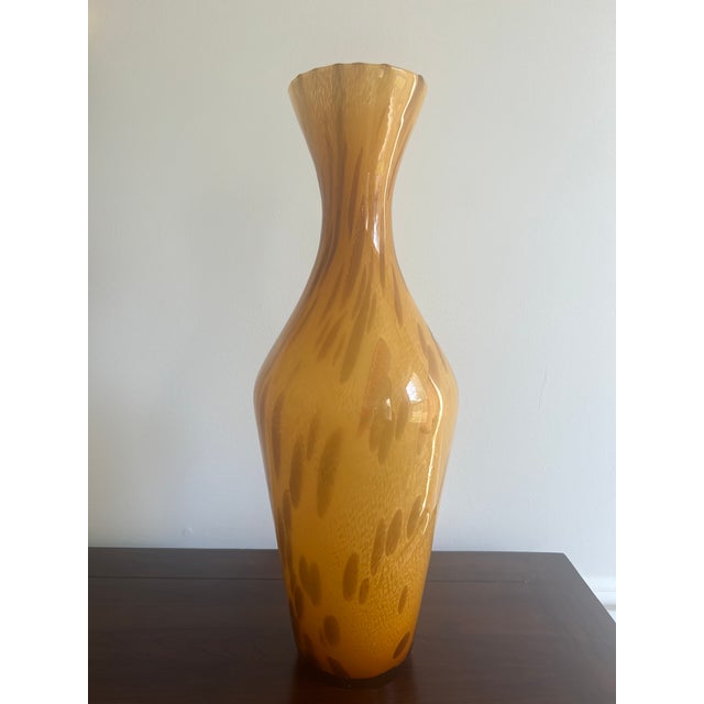Mid-Century Vintage Italian Murano Style Glass Vase For Sale In Washington DC - Image 6 of 8