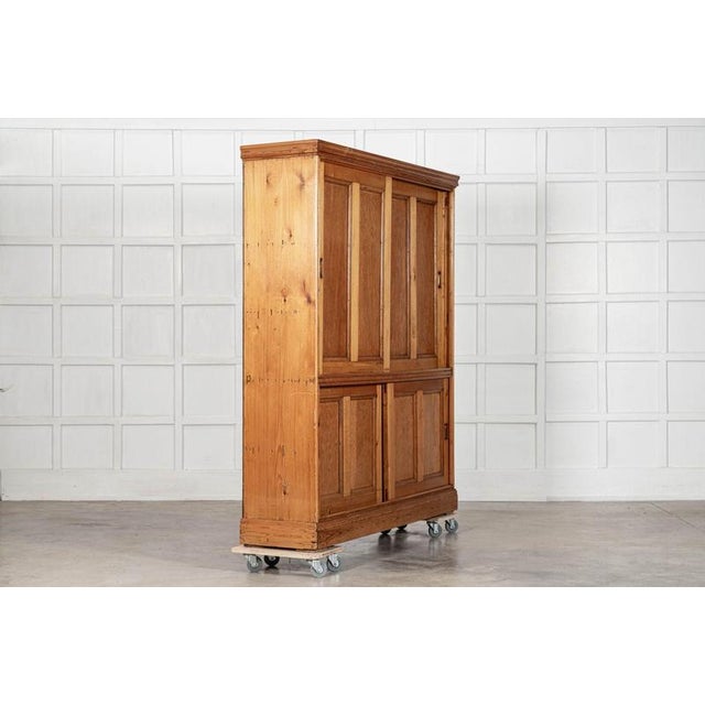 Large 19th Century English Pine Housekeepers Cabinet, 1890 For Sale - Image 3 of 18