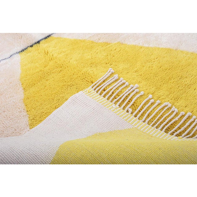 Bold Triangle Hand-Knotted Moroccan Wool Rug | 7'7" X 5'8" | One of a Kind For Sale - Image 4 of 8