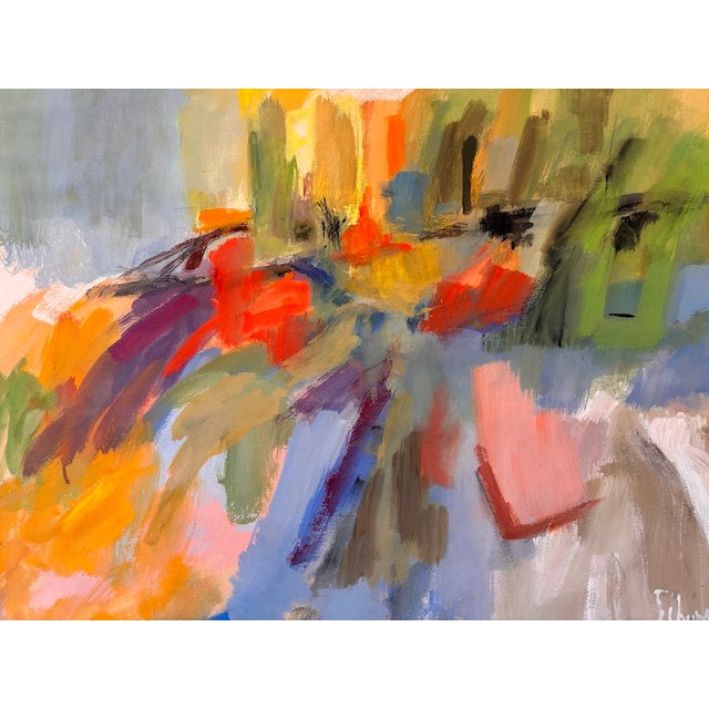 Vintage Mid to Late 20th Century Original Abstract Painting by Illegible Signature We've had this amazing painting in our...