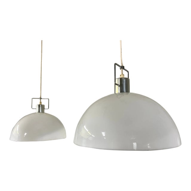 Lightolier Dome Pendants - a Pair For Sale