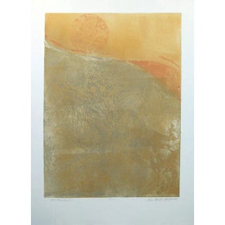 1970s "Mountain Meadow" Minimalist Landscape Signed and Numbered Etching by Lin Carte Anderson For Sale