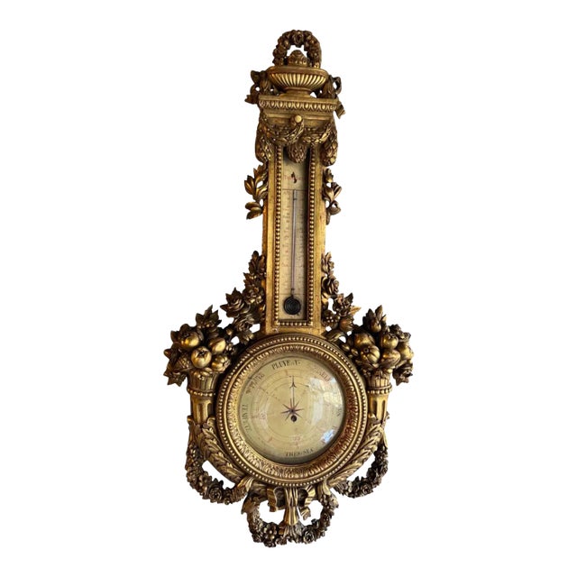 19th Century French Giltwood Barometer For Sale