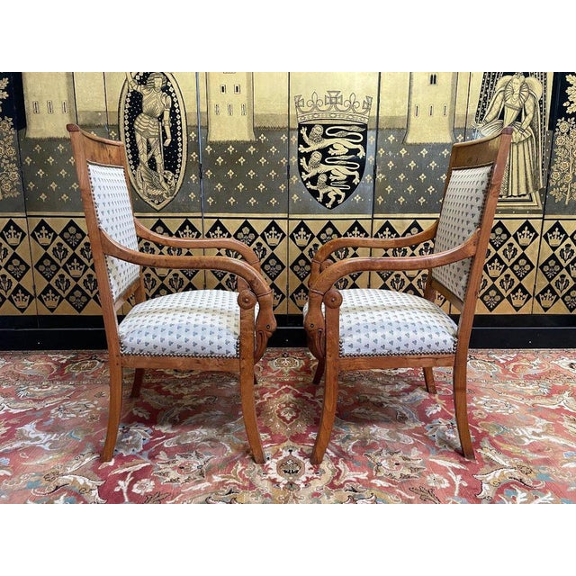 Wood Set of Empire Style Armchairs For Sale - Image 7 of 8