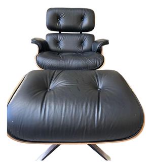 2014 Herman Miller Eames Lounge Chair and Ottoman | Walnut & Black Leather