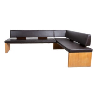 Brown Leather Bench from Venjakob For Sale