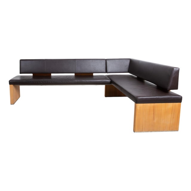 Brown Leather Bench from Venjakob For Sale