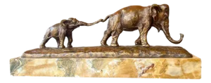 The March of the Elephants in Bronze by Guido Cacciapuoti
