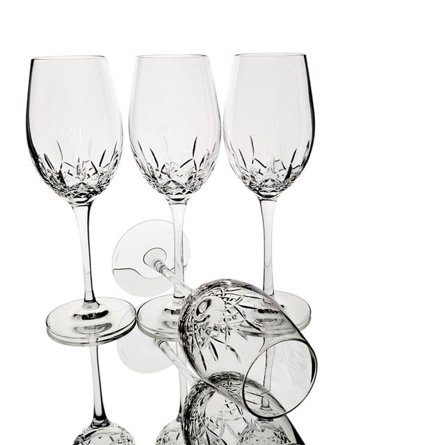 Victorian Late 20th Century Waterford Crystal Lismore Essence White Wine Glasses - Set of 4 For Sale - Image 3 of 12