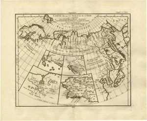 Antique Map of North and East Asia, 1751