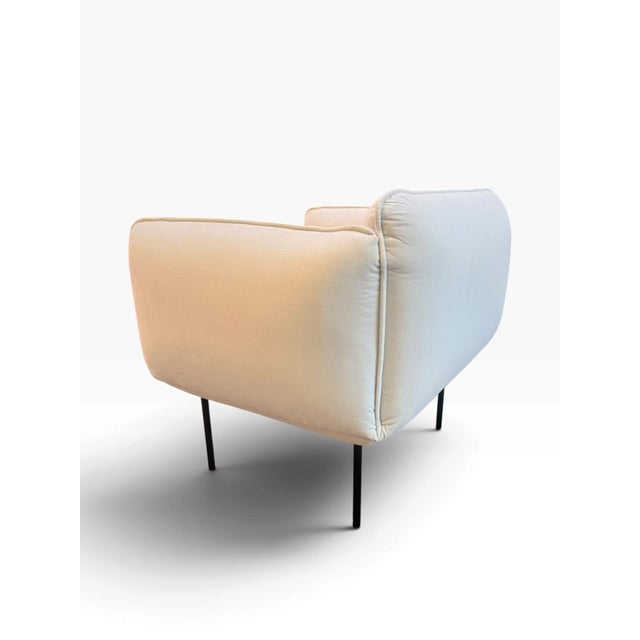 2020s Woud Nakki 1-Seater Lounge Chair by Mika Tolvanen in Cream Velvet For Sale - Image 5 of 18