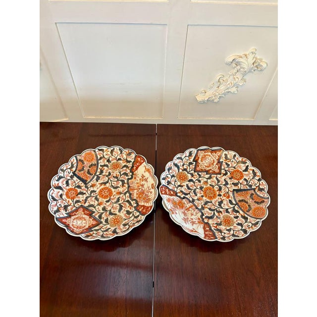 Antique Japanese Hand Painted Imari Plates, 1860s, Set of 2 For Sale - Image 14 of 14