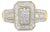 10K Yellow Gold Round and Baguette-Cut Diamond Cluster Ring (1.0 Cttw, I-J Color, SI1-SI2 Clarity) - Size 8 For Sale