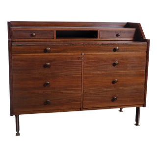 Mid-Century Modern Dressing Table Secretaire with Flip-Up Mirror, 1950s For Sale