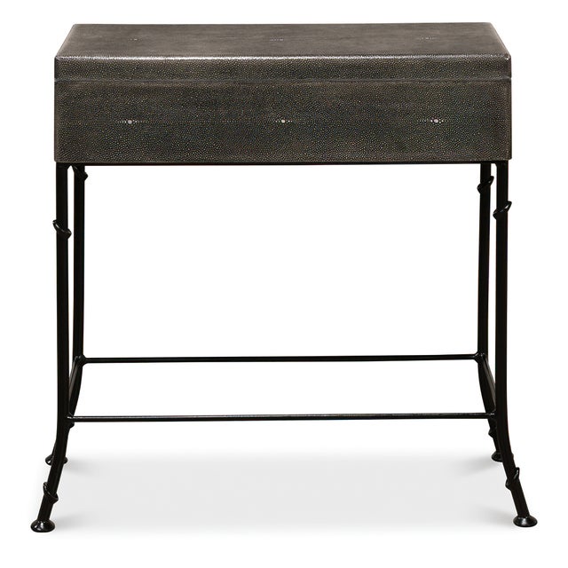 Modern Embossed Leather Box on Stand For Sale - Image 3 of 9