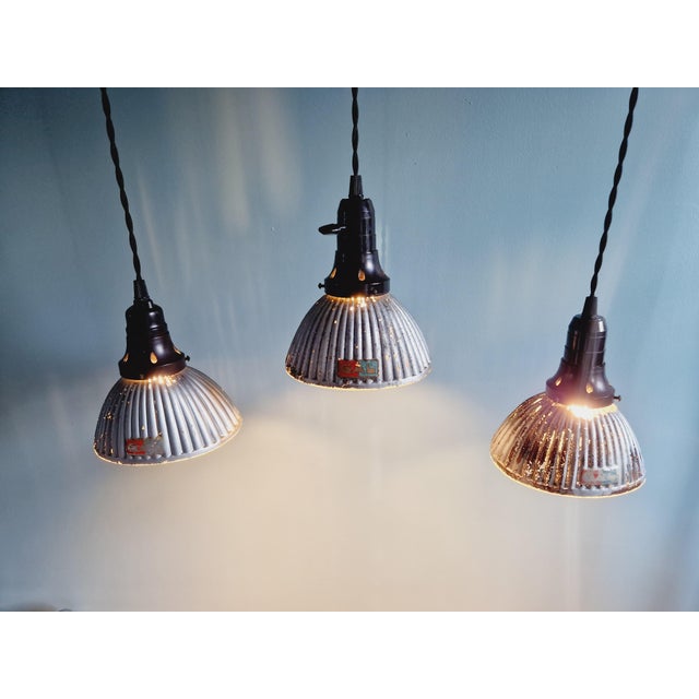Gal Pendant Lights in Mercury Glass, 1930s, Set of 3 For Sale - Image 15 of 18