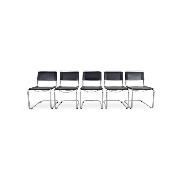 Bauhaus Cantilever Black Chairs S33 by Mart Stam for Thonet, Set of 5 For Sale - Image 11 of 11