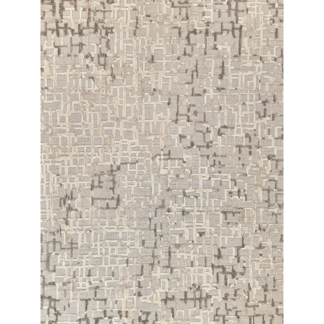 Exquisite Rugs Vista Handmade New Zealand Wool & Bamboo Silk Mocha Beige Rug-6'X9' For Sale