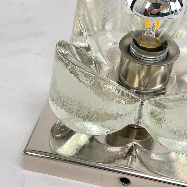 Metal Glass Model 88159 Wall and Ceiling Light attributed to Simon & Scgelle for Sische, 1960s For Sale - Image 7 of 11