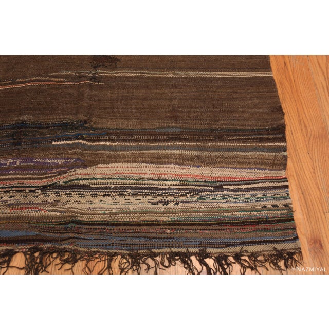 Brown Nazmiyal Collection Vintage Brown Moroccan Kilim Rug For Sale - Image 8 of 9