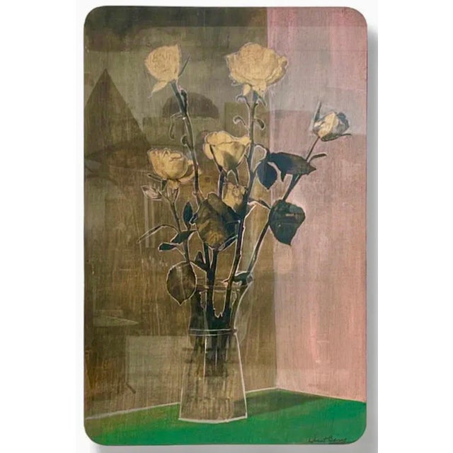 Robert Bery, Large Oil Painting and Emulsion on Wood Robert Bery Hungarian Israeli Modernist For Sale - Image 10 of 15