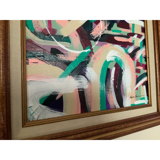 Abstract Modern Abstract Expressionist Painting, Framed For Sale - Image 3 of 12